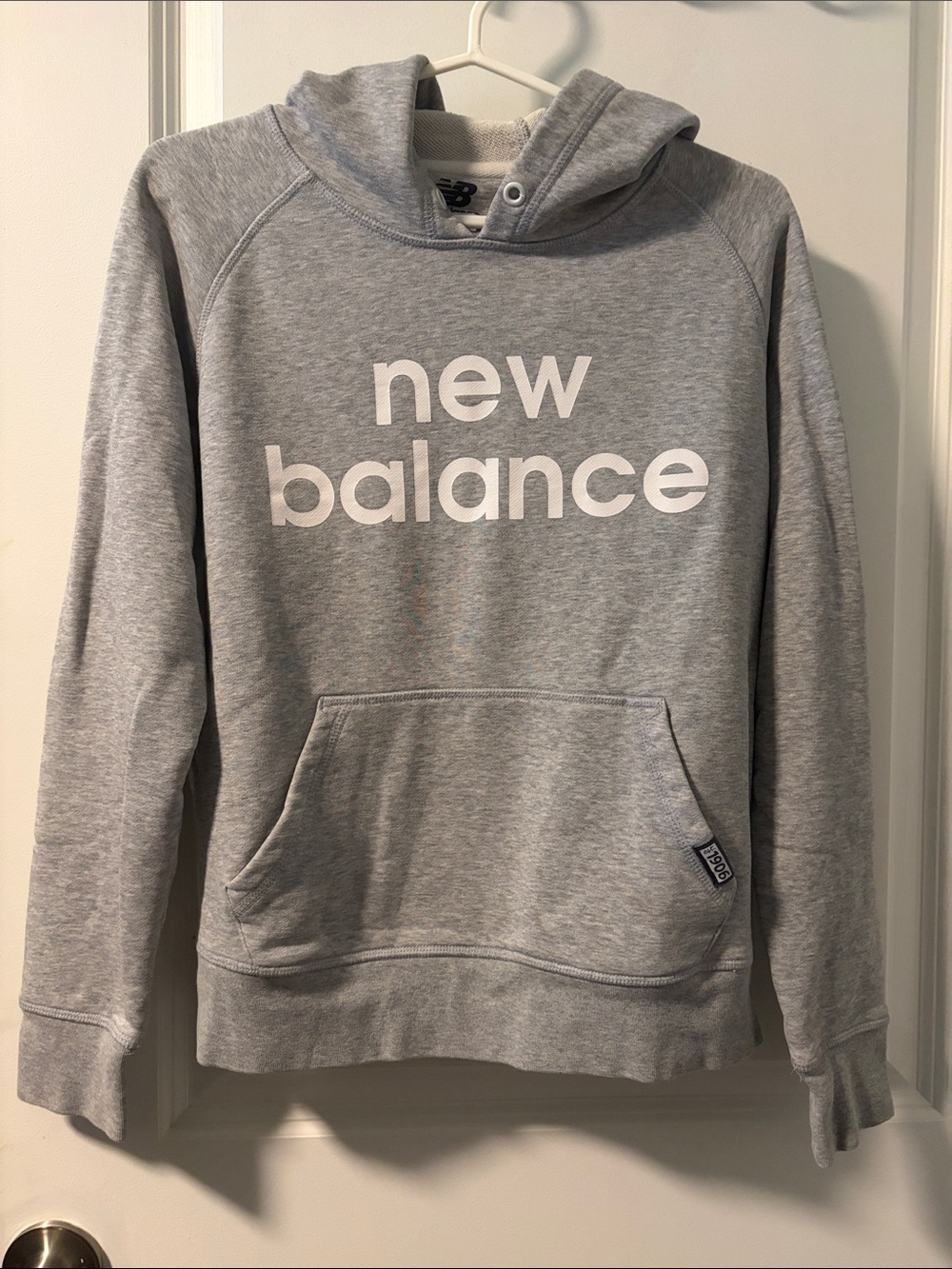 New Balance Gray Pullover Hoodie with White Logo